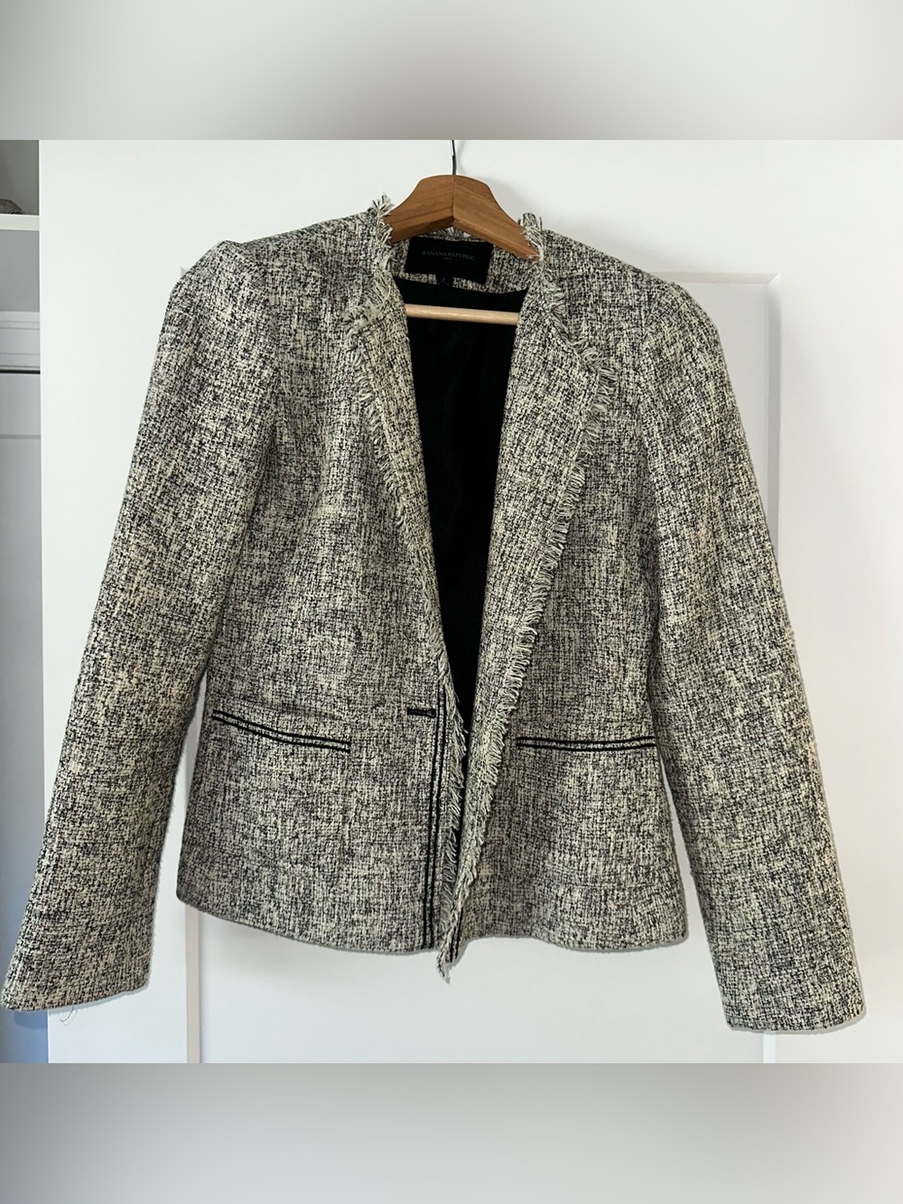 Cotton Blend Tweed Blazer